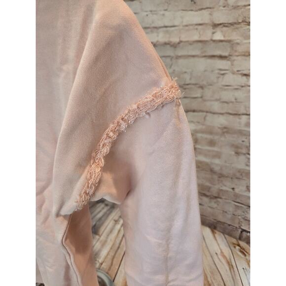 Hem and Thread Pink Sweater with Arm Detail Medium - Picture 3 of 4